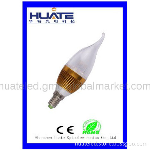 CE ROHS Golden led candle lights 3w